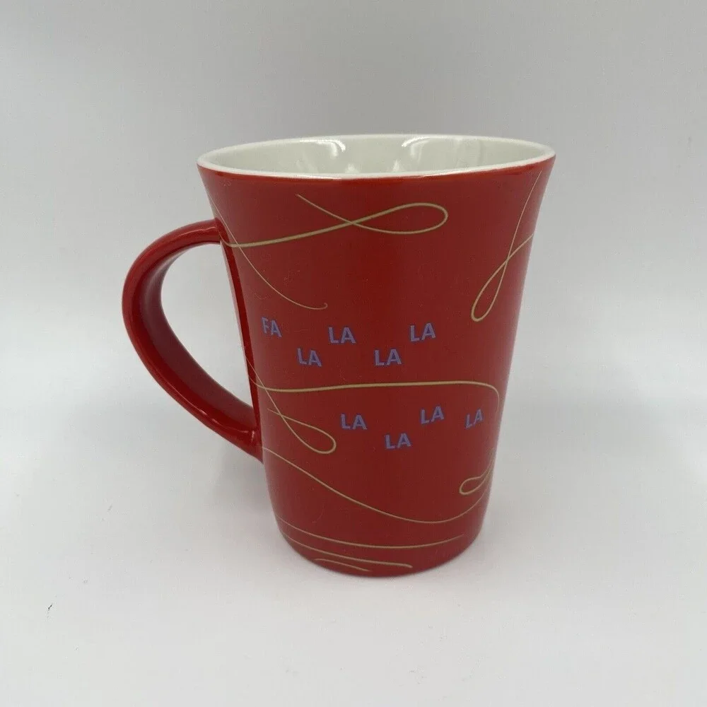 Starbucks Christmas FaLaLaLaLa Red Coffee‎ Tea Mug Cup 10 oz Collectible 2020